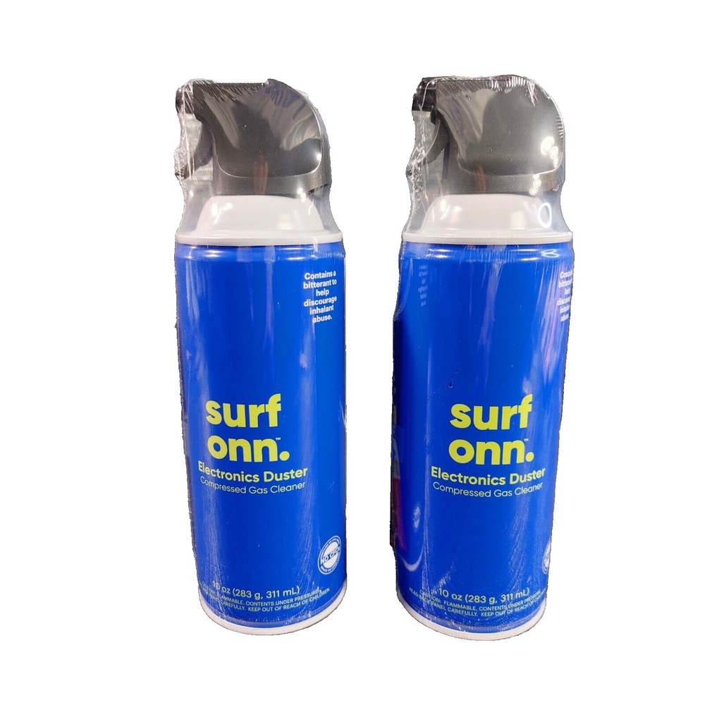 Surf Onn Electronics Duster Spray 10 oz Compressed Gas Cleaner 2 Count
